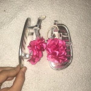 Stepping Stones brand baby sandals in pink